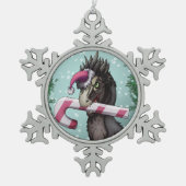 Merry Kerstdinosaur Tin Sneeuwvlok Ornament (Voorkant)