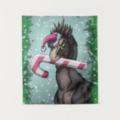 Merry Kerstdinosaur Wandkleed (Voorkant)