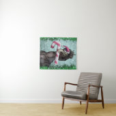 Merry Kerstdinosaur Wandkleed (In Situ (horizontaal))