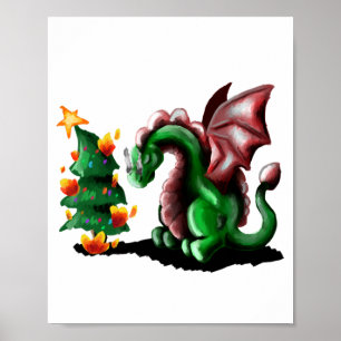 Merry Kerstdragon Poster