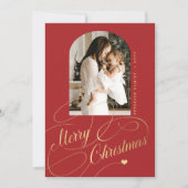 Merry Kerstelegant scriptfoto Feestdagenkaart (Voorkant)