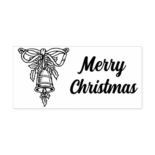 Merry Kerstfeestay Bell - rubberstempel Rubberstempel (Afrduk)