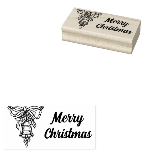Merry Kerstfeestay Bell - rubberstempel Rubberstempel (Gestempeld)