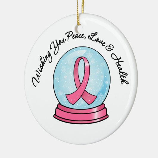 Merry Kerstfeestay Breast Cancer Ribbon Snowg Keramisch Ornament (Links)