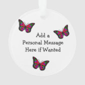 Merry Kerstfeestay Butterfly Holiday Ornament (achterkant)