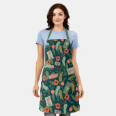 Merry Kerstfeestay Floral Poinsettia Pattern Schort (Gedragen)