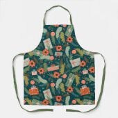 Merry Kerstfeestay Floral Poinsettia Pattern Schort (Voorkant)