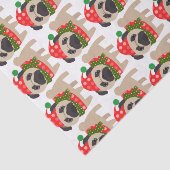 Merry Kerstfeestay Pug Dog Tissuepapier (Detail)