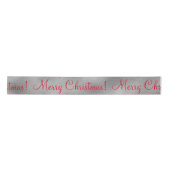 Merry Kerstfeestay Silver Satin Ribbon Lint (Voorkant)