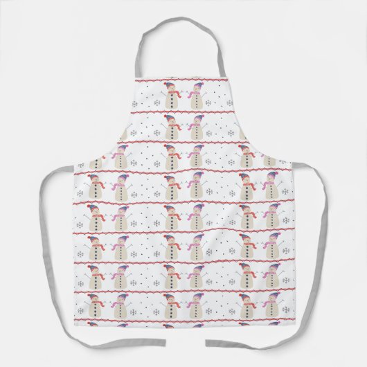 Merry Kerstfeestay Snowman Pattern Schort (Voorkant)