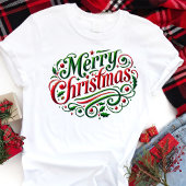Merry kerstfeestelijke typografie Tri-Blend shirt