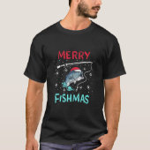 Merry KerstFishmas Funny Vist viscadeau T-shirt (Voorkant)