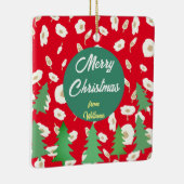 Merry KerstFloral Pine Tree Keramisch Ornament (Rechts)