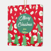 Merry KerstFloral Pine Tree Keramisch Ornament (Links)