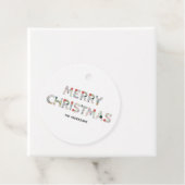 Merry KerstFloral Typografie Bedankjes Labels (In situ)