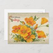 Merry kerstflower  kunst feestdagenkaart (Voorkant / Achterkant)