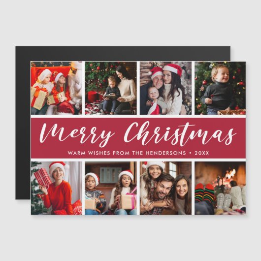 Merry Kerstfoto Collage Calligrafie (Voorkant / Achterkant)