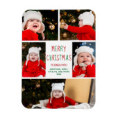 Merry kerstfoto Collage  Magnet Card Magneet (Verticaal)