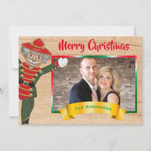 Merry kerstfoto Collage Nutcracker Greeting Feestdagenkaart (Voorkant)
