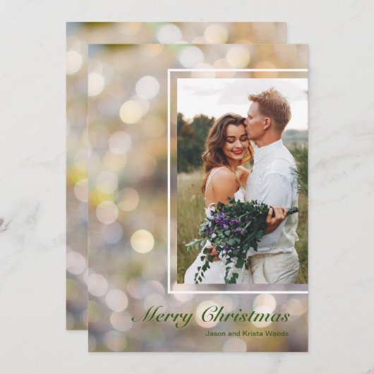 Merry kerstfoto feestdagenkaart (Voorkant / Achterkant)