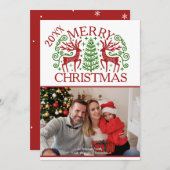 Merry kerstfoto feestdagenkaart (Voorkant / Achterkant)