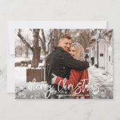 Merry kerstfoto feestdagenkaart (Voorkant)