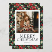 Merry kerstfoto feestdagenkaart (Voorkant / Achterkant)