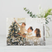 Merry kerstfoto feestdagenkaart (Staand voorkant)