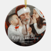 Merry kerstfoto Festive Bauble Keramisch Ornament (Voorkant)