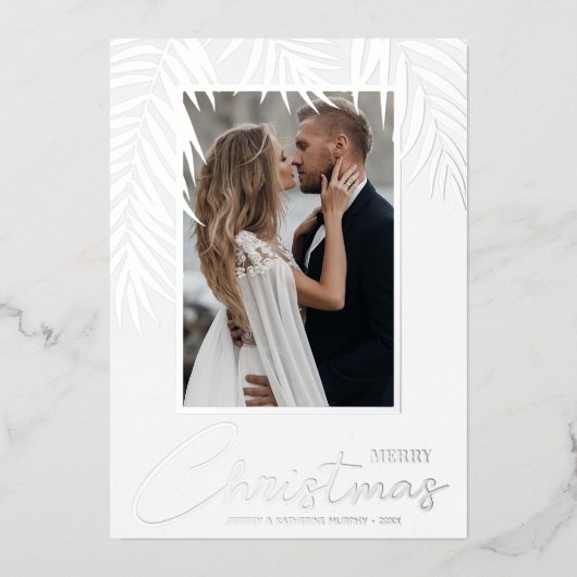 Merry kerstfoto folie feestdagenkaart (Voorkant)