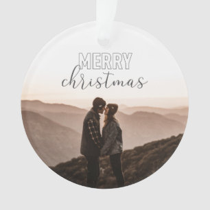 Merry kerstfoto Gray Buffalo Pset Ornament