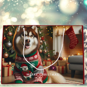 Merry kerstfoto groot cadeauzakje
