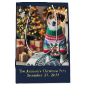 Merry kerstfoto medium cadeauzakje (Voorkant)