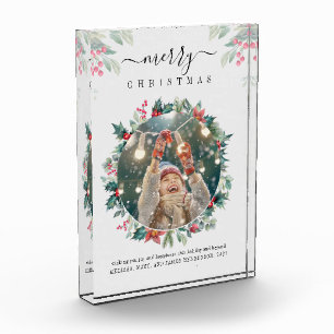 Merry Kerstfoto Mistletoe Grandma Fotoblokken