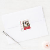 Merry kerstfoto Red Return-adres Vierkante Sticker (Envelop)