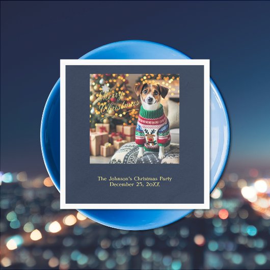 Merry kerstfoto servet