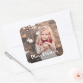 Merry Kerstfoto Typografie Sticker (Envelop)