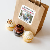 Merry kerstfoto Whimsical Newspapier Print Vierkante Sticker