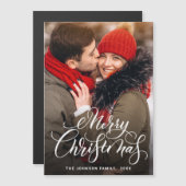 Merry-kerstfotoholiday Magnetic Card (Voorkant / Achterkant)