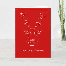 Merry Kerstgeek Reindeer ASCII Art-kaart Feestdagen Kaart