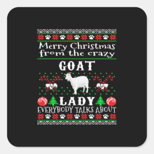 Merry Kerstgeit Lady Ugly Gift Vierkante Sticker