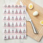 Merry Kerstgeometric Pastel Tree Patroon Theedoek (Quarter Fold)