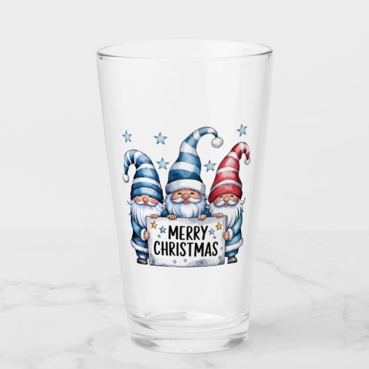 Merry Kerstgnomen Glas (Voorkant)