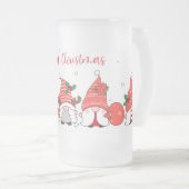 Merry Kerstgnomen Matglas Bierpul (Voorkant rechts)