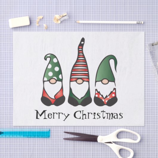 Merry Kerstgnomen Red Green Tissuepapier (Craft)