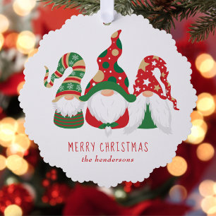 Merry Kerstgnomes Cute Personalized Ornament Kaart
