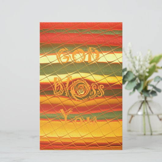 Merry KerstGod zegene Uw Colour Design Briefpapier (Staand voorkant)