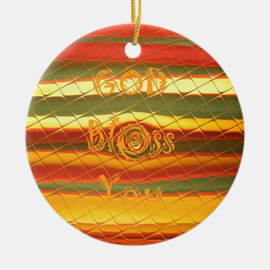 Merry KerstGod zegene Uw Colour Design Keramisch Ornament (Voorkant)