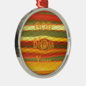 Merry KerstGod zegene Uw Colour Design Metalen Ornament (Rechts)