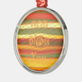 Merry KerstGod zegene Uw Colour Design Metalen Ornament (Links)